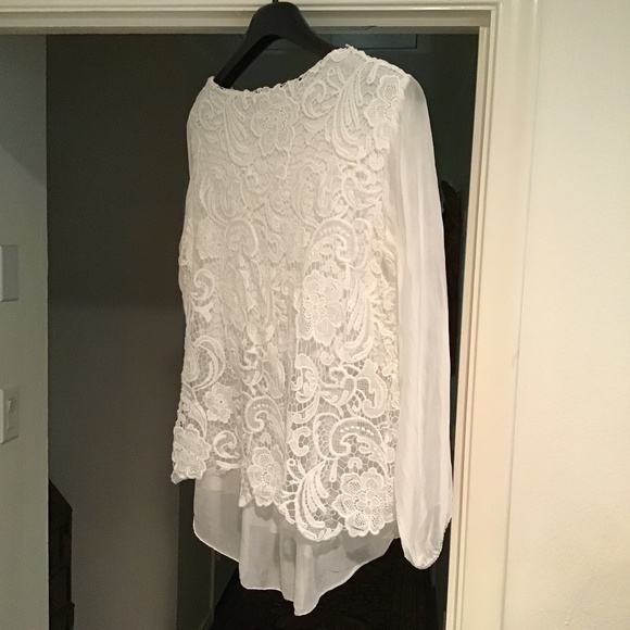 HOSTESS PICK Silk Blend Lace Blouse Made in Italy - Picture 5 of 8